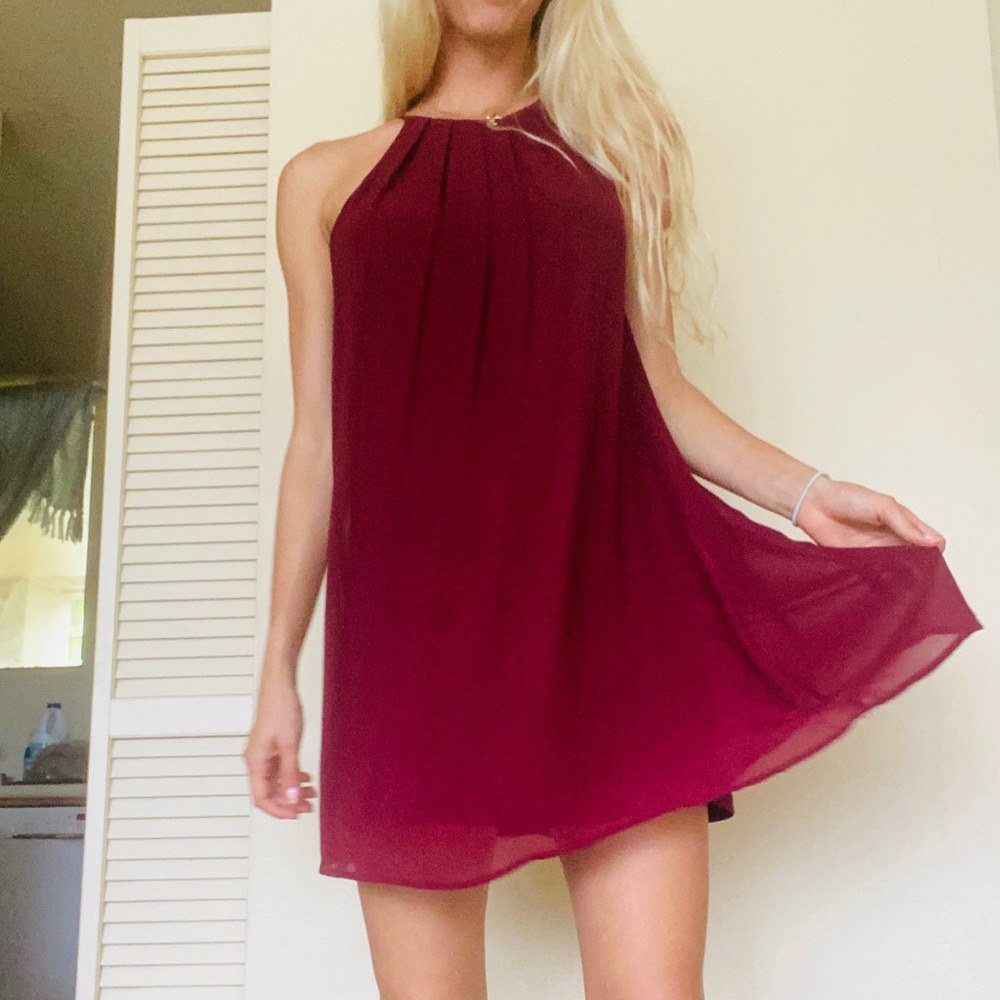 Nordstrom Red Chiffon Dress